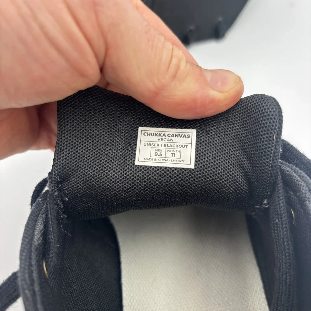 Lems Chukka Canvas Mens Size 9.5 Sneakers Blackout Vegan Shoes - Picture 8 of 8